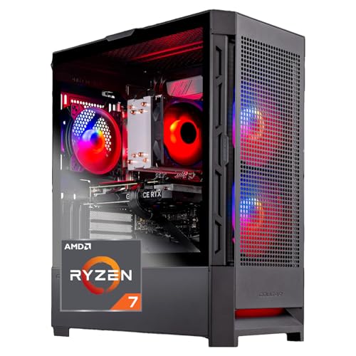Mini Gaming PC Desktop, Ryzen 7 5700, NVIDIA RTX 4060 8GB, 1TB SSD, 16GB DDR4 RAM 3200, 650W Gold PSU, Win 11 Home V12531