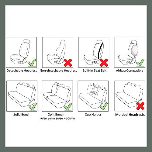 Beige PU Leather Car Seat Cover Full Set Q152