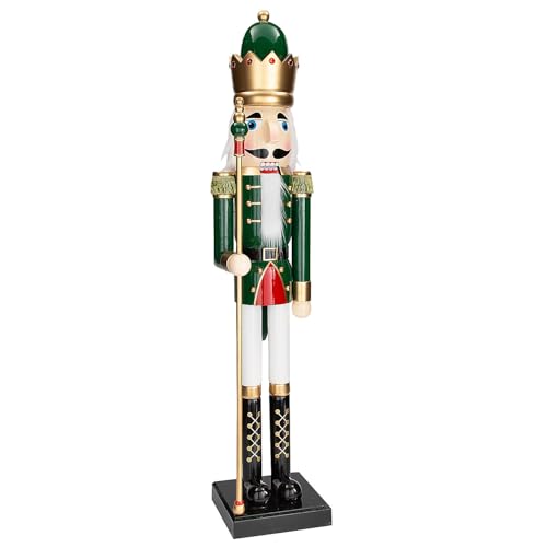 3 Ft. Green Wooden Holiday Nutcracker D752