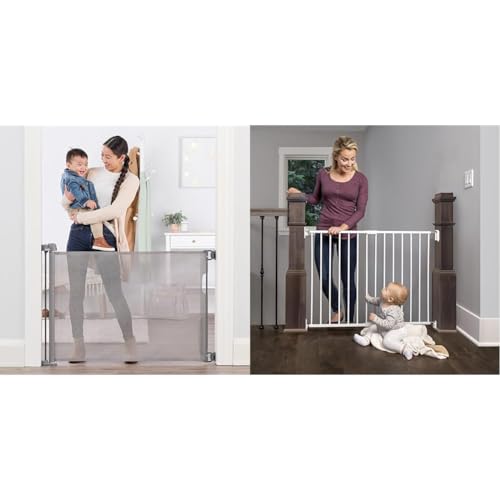 Extra Wide Retractable Baby Gate, White X93766