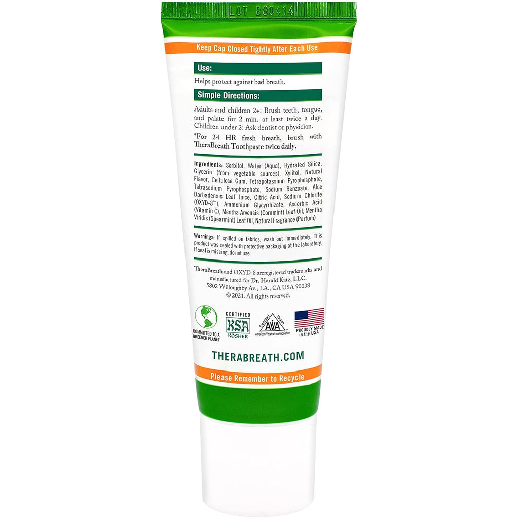 Mild Mint Fluoride Free Toothpaste 4 Ounce (Pack of 2) and Fresh Mint Alcohol Free Antigingivitis Mouthwash 16 fl oz (Pack of 2) I768