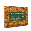 Teak Wood End Grain Cutting Board with Juice Groove Hand Grip (Medium 18x14x1.5 inches) G11665
