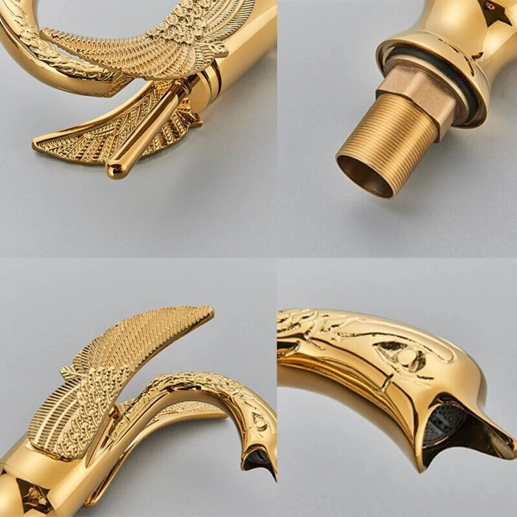 Polished Gold Single Handle Bathroom Sink Faucet J807553
