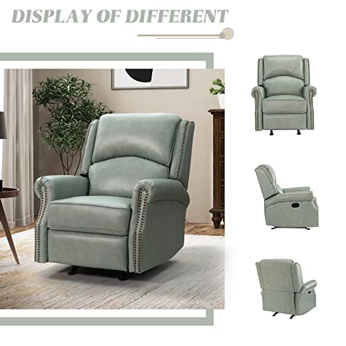 Brown Genuine Leather Recliners Set of 2 with Adjustable Backrest & Footrest Y71232