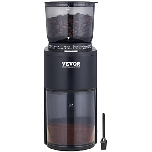 Silver Electric Conical Burr Coffee Grinder with 51 Grind Settings, 9.7 oz H25983