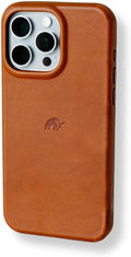 Sienna Leather Phone Case with TPU Rim for iPhone 15 Pro Max H465