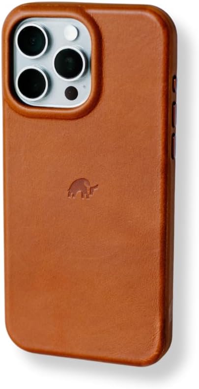 Sienna Leather Phone Case with TPU Rim for iPhone 15 Pro Max H465