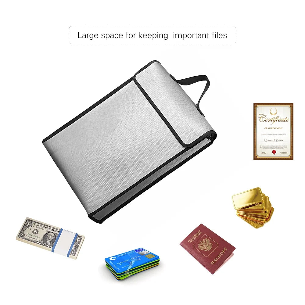 Fireproof Document Bag Waterproof Heat Insulation 1200℃ Fire Resistant Big Capacity Bag D5232