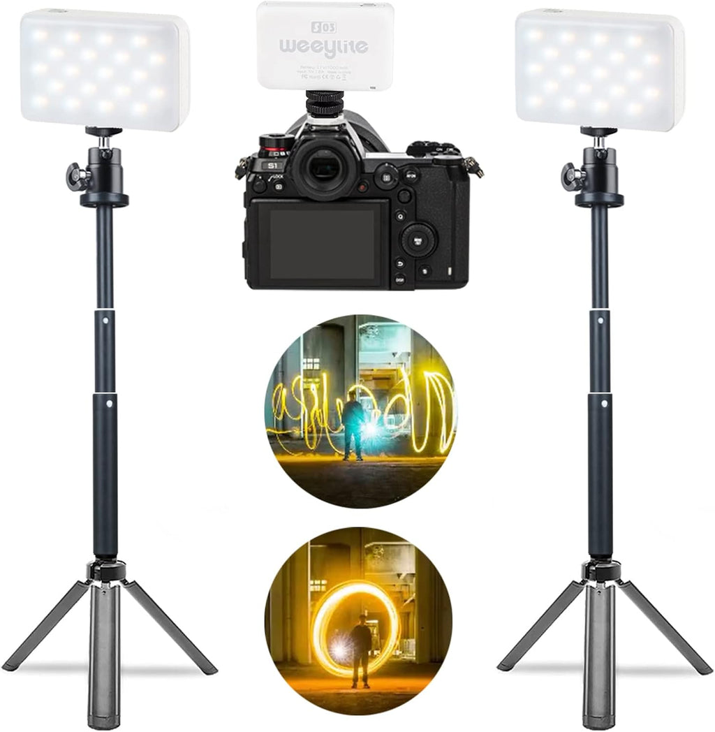 Portable LED Video Light Panel, 3300K-5600K On-Camera Photography Lighting Kit Y486448