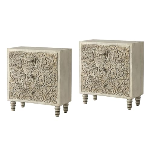 3 Drawer Weathered White Farmhouse Dresser R507