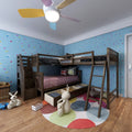 Twin Over Full L-Shaped Triple Bunk Bed with 3 Storage Drawers and Stairs B372387