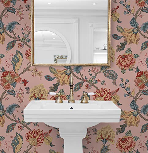 Victorian Jade Floral Peel and Stick Wallpaper U90475