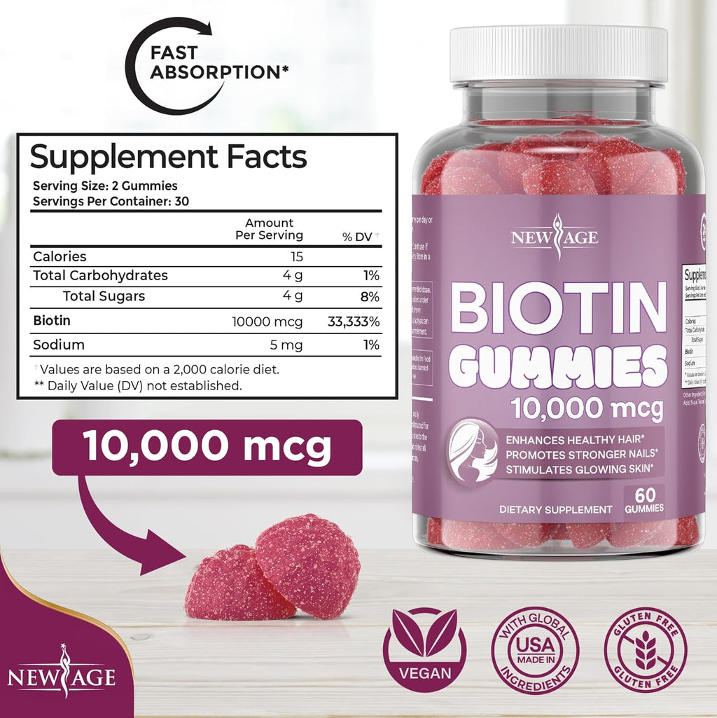 Biotin Gummies 10,000 mcg 120 Count R4241
