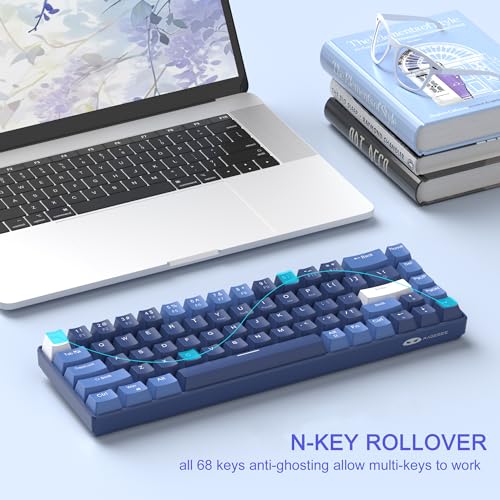 Dark Blue 68 Keys Compact Mechanical Keyboard T500374