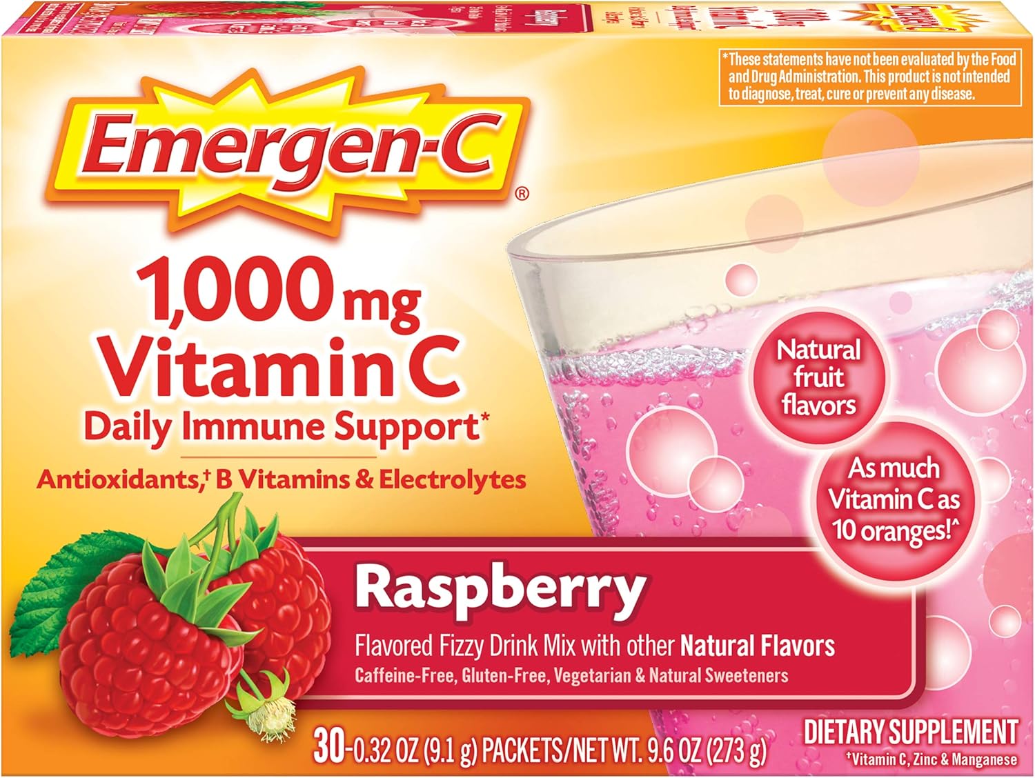 Vitamin C Energy Booster Raspberry 1000 mg 30 Packet L13692