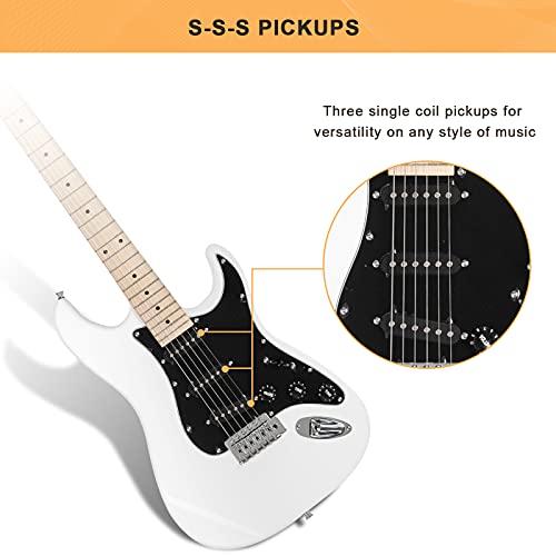 Full Size Electric Guitar with 20W Amp and Accessories Pack Guitar Bag (Blue) J929