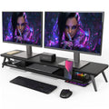 42.5 Inch Dual Monitor Stand Riser Desk Shelf with Storage Organizer V810457
