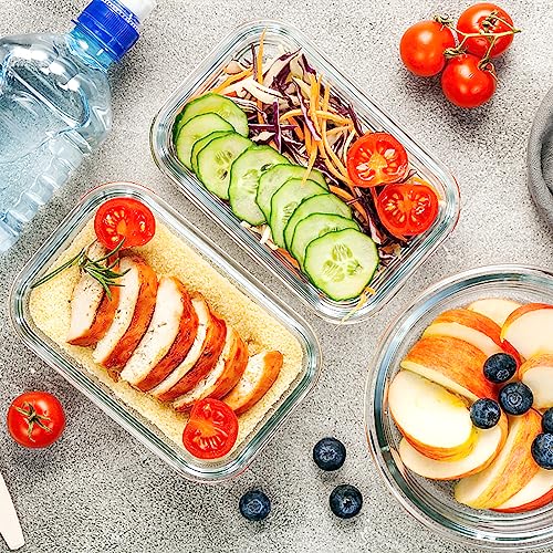 10 Pack Glass Meal Prep Containers with Lids J3816