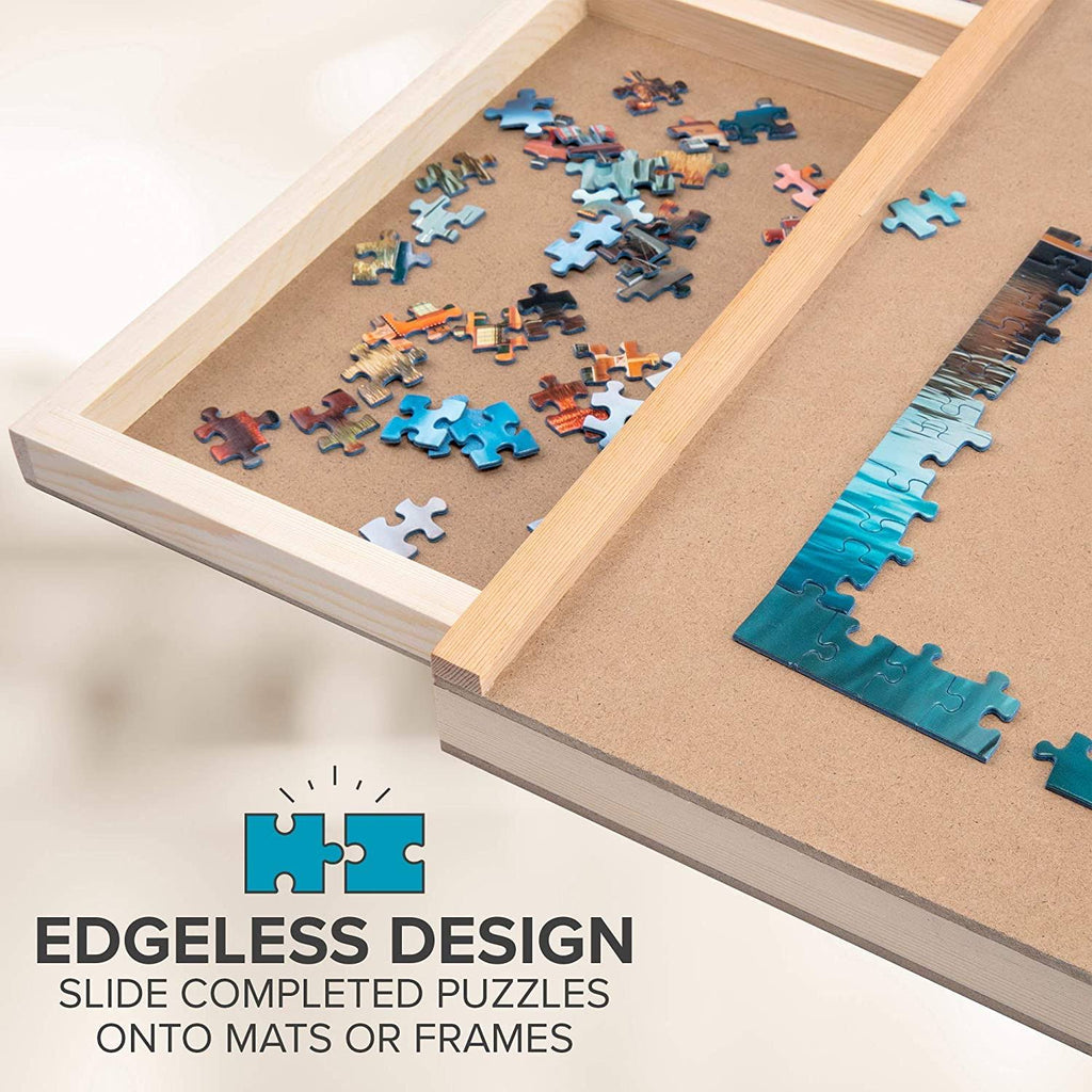 1000 Piece Wooden Puzzle Board with 4 Drawers U495317