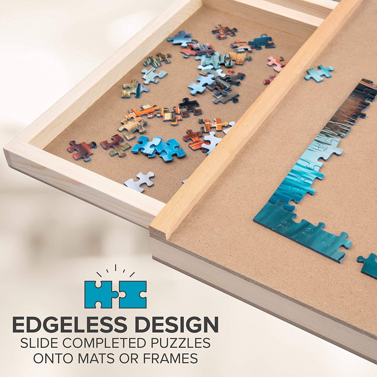 1000 Piece Wooden Puzzle Board with 4 Drawers U495317