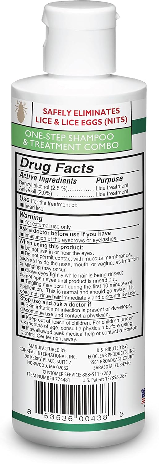 All-Natural 2-in-1 Lice Treatment Gel Shampoo, 8 oz H191281