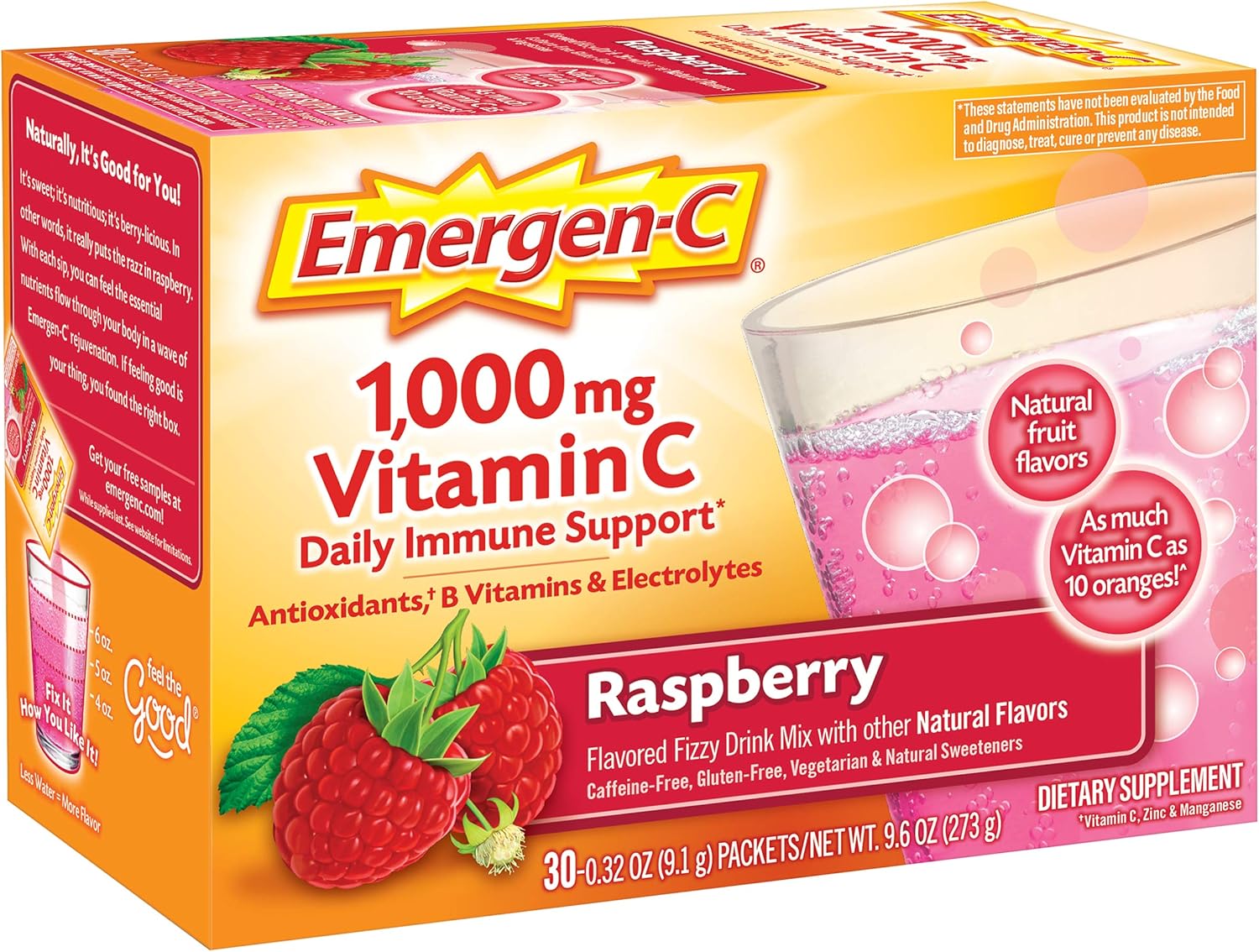 Vitamin C Energy Booster Raspberry 1000 mg 30 Packet L13692