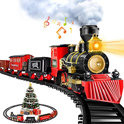 Train Set with Steam, Light and Sounds, Electric Train Toy W16886