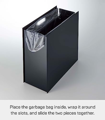 White Plastic Tall Trash Can with Handle V36866