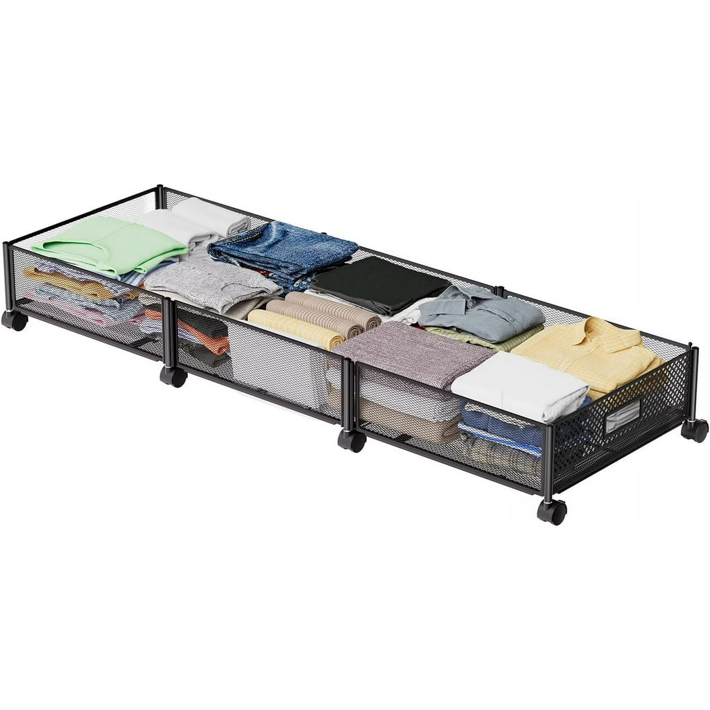 47.2'' Long Under Bed Storage on Wheels, 57.6L Large Capacity Foldable Drawers X817339