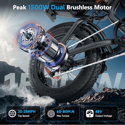20 x 4 Inch Fat Tire 750W Electric Bike F326957