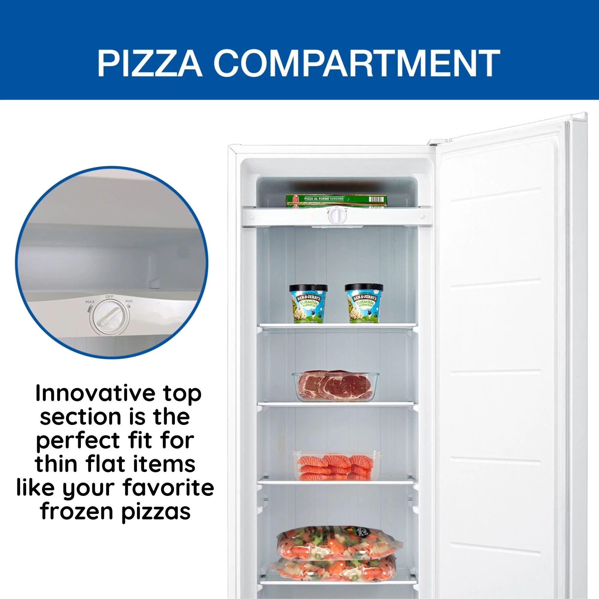 White 7.0 cu ft Upright Freezer D68020