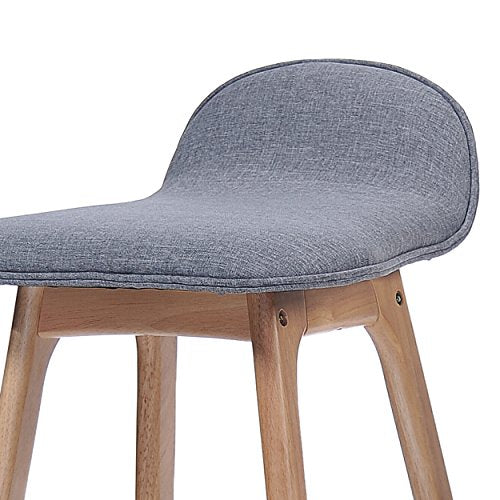 Set of 2 Upholstered Bar Stools with Footrests (Charcoal) K48534