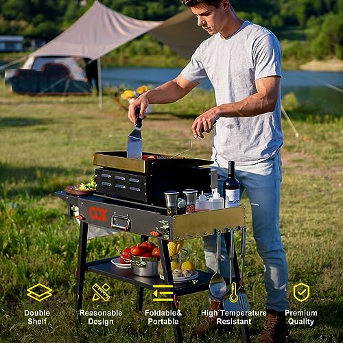 Black Stainless Steel Portable Folding Grill Table V7563