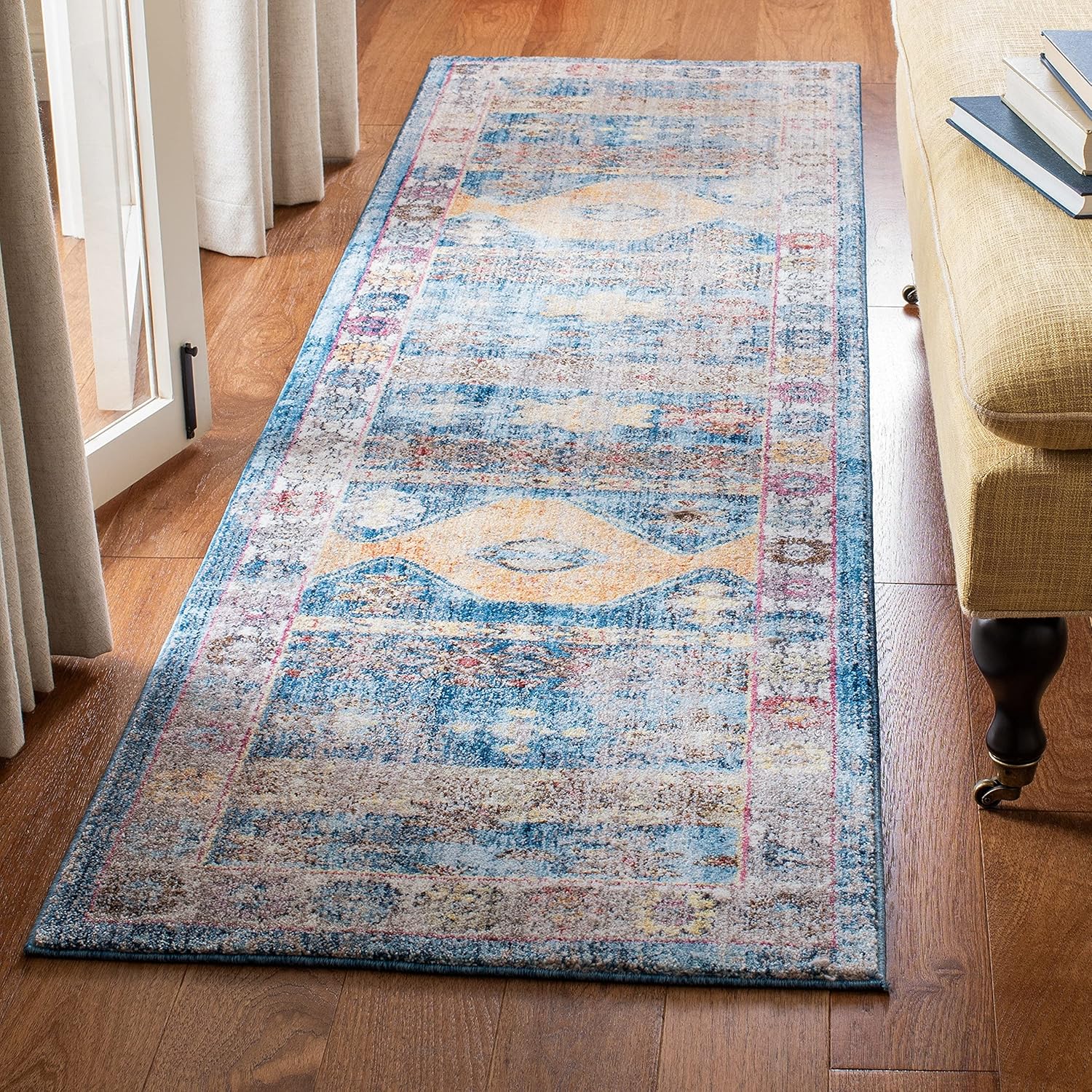2'3" x 8' Multi Boho Distressed Runner Rug L813