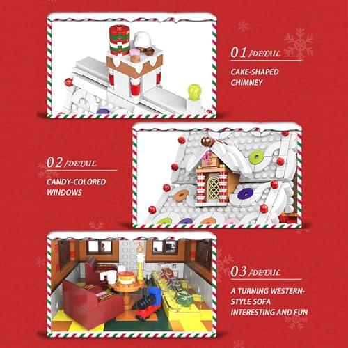 1620 Pieces Gingerbread House Building Set with Led Light W313