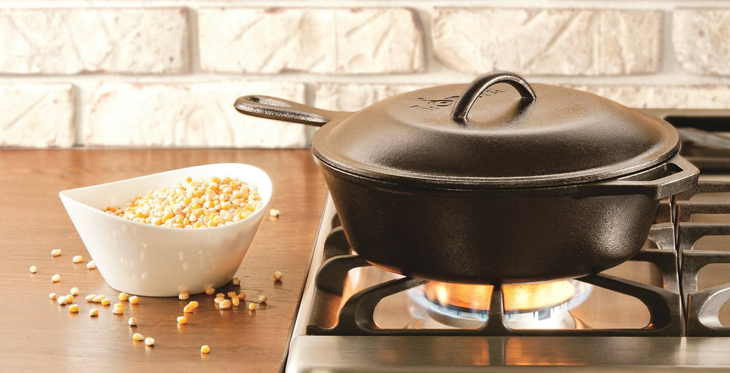 Cast Iron Covered Chicken Fryer 3-Quart Black Z37626