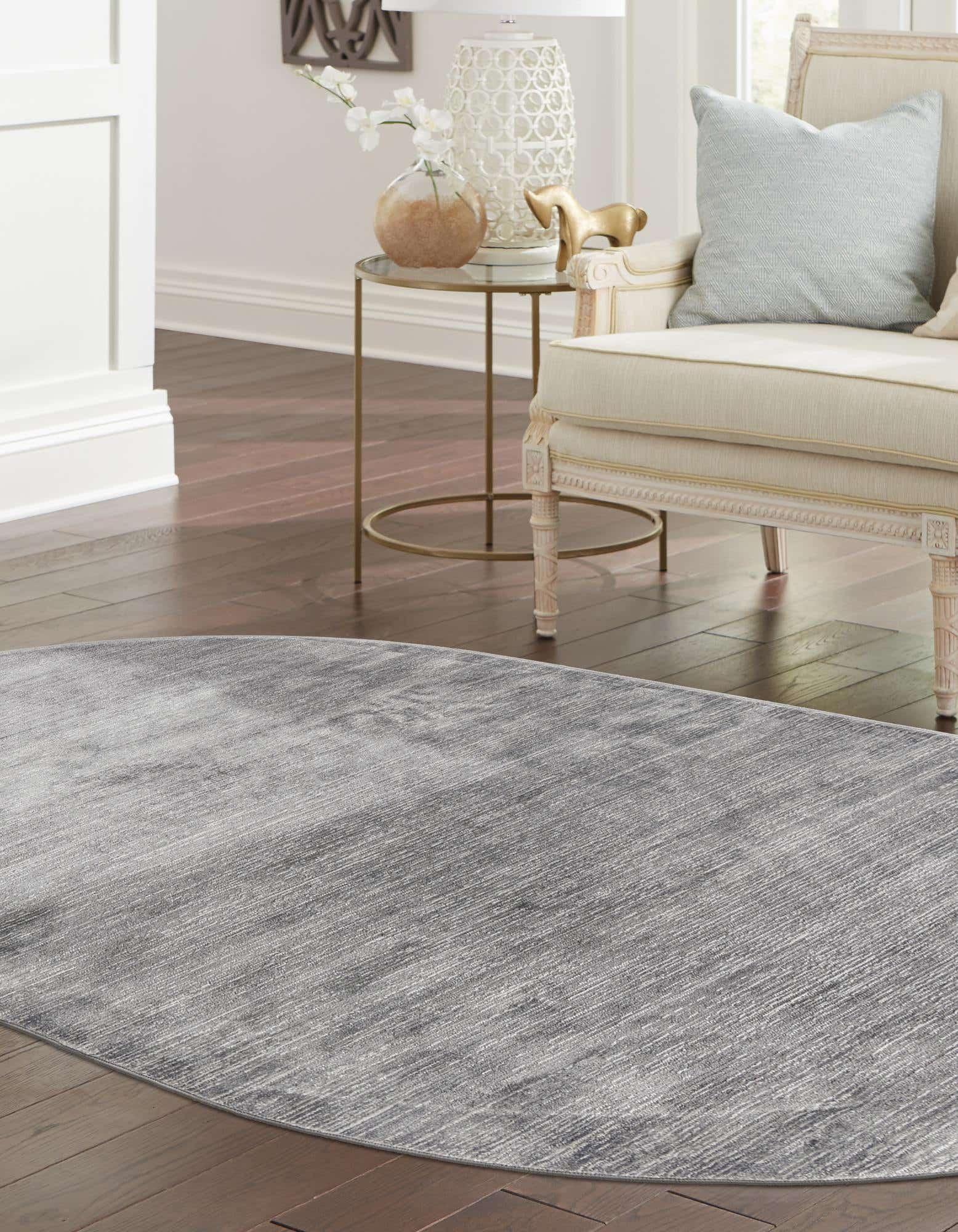 5' 3 x 8' Oval Gray Medium Rug I93661