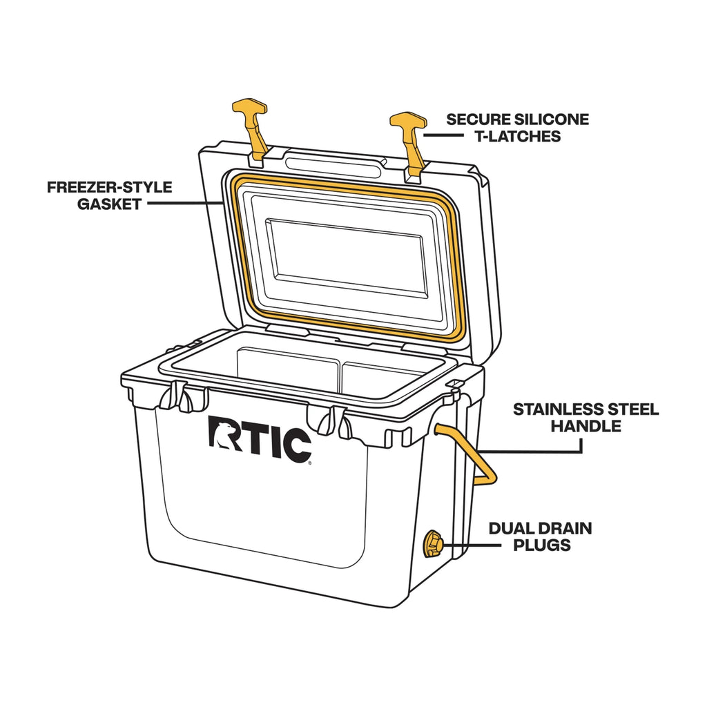 20 QT Hard-Sided Ice Chest Cooler, Tan X86082