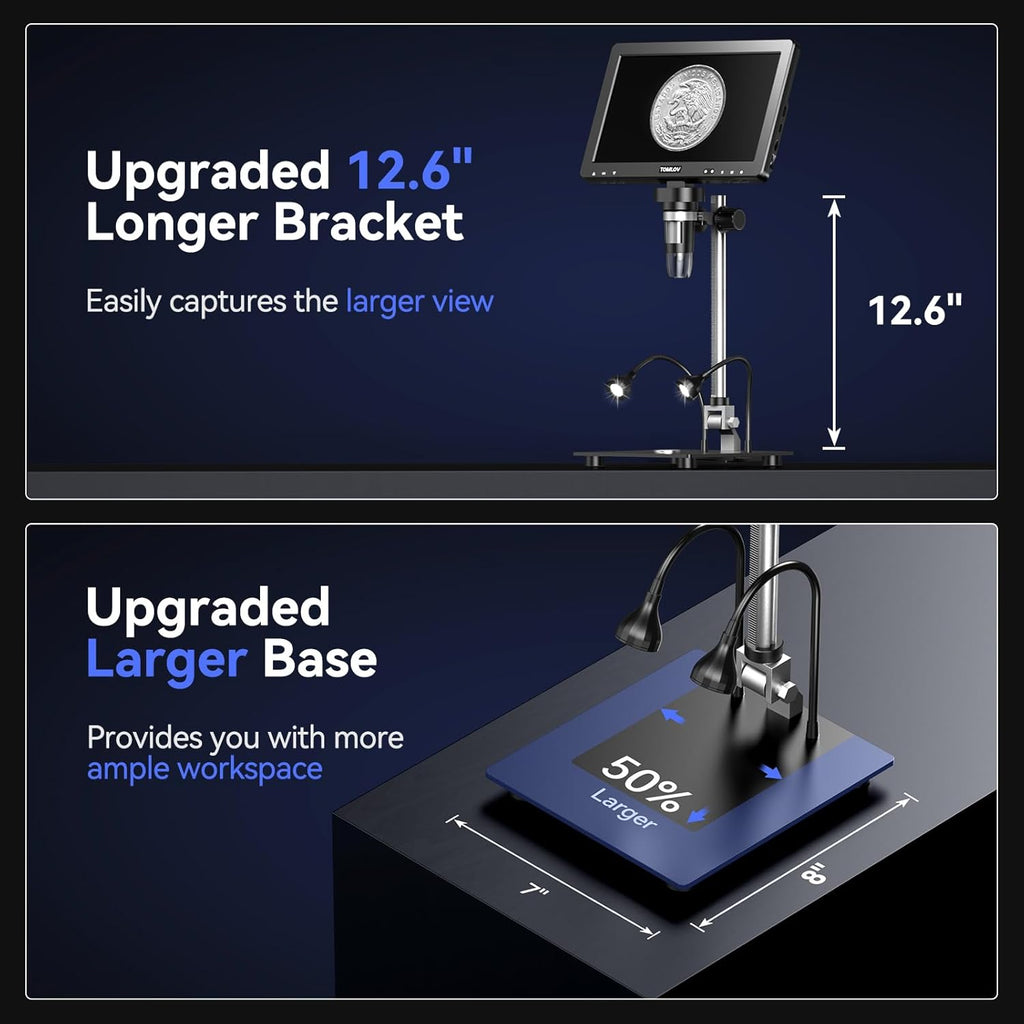 10.1" HD IPS HDMI Digital Microscope 1500X 20MP Coin Microscope with Screen C503368