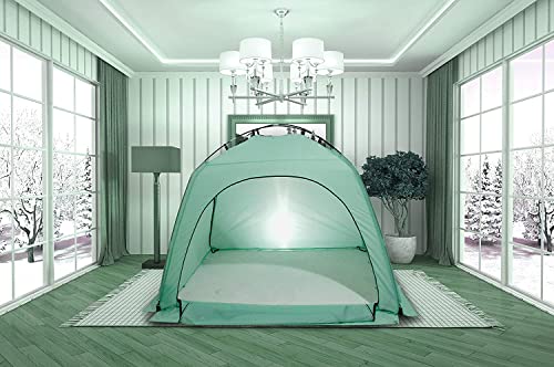 Bright Blue Privacy Tent on Bed E993