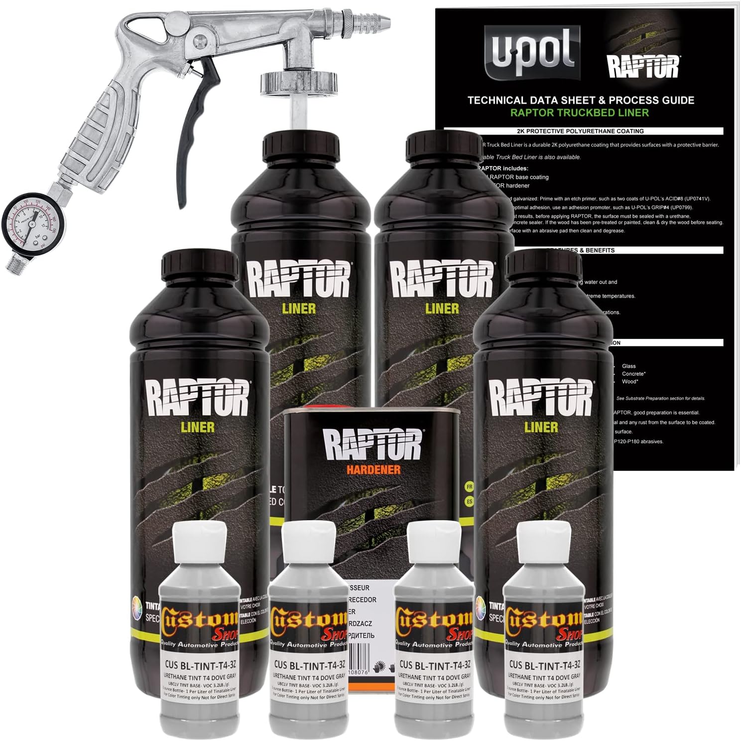 Dove Gray Urethane Truck Bed Liner Kit, 4 Liters O98527