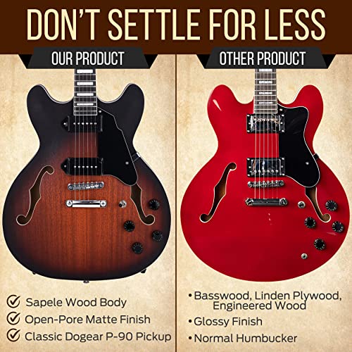 41.8" Full Size Semi Hollow Body Electric Guitar Set with Gig Bag F109