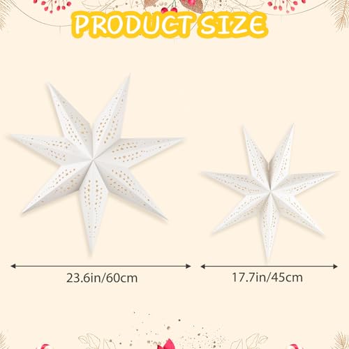 5Pcs Christmas Paper Snowflake Lanterns with LED Lights White Beige Khaki U504519