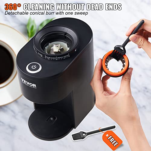 Silver Electric Conical Burr Coffee Grinder with 51 Grind Settings, 9.7 oz H25983