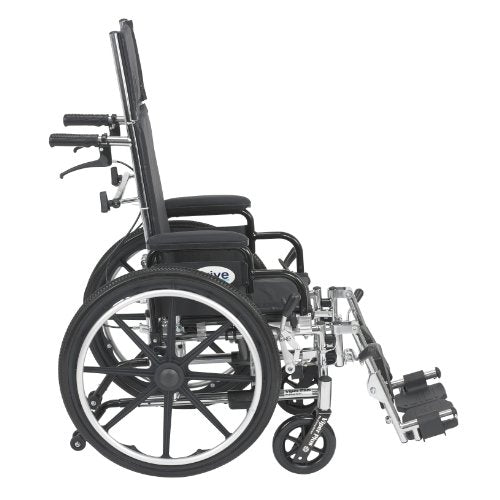 Light Weight Reclining Wheelchair with Elevating Leg Rests and Flip Back Detachable Arms, 14'' Seat K6642