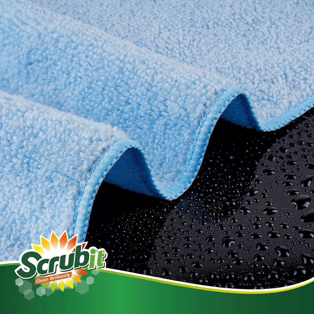 Citrus Bathroom Cleaner Spray, 32 fl oz, 2 Pack with 8 Count Microfiber Cleaning Cloths T95033