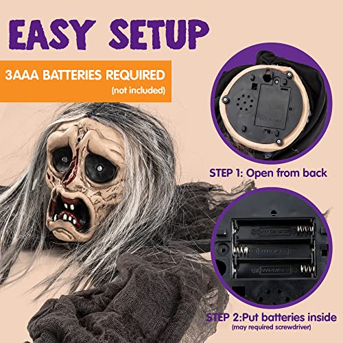 Halloween Zombie Decoration with Glowing Eyes and Sound C63970