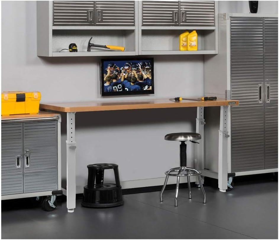 72" W X 25" D Wood Top Height Adjustable Workbench 2000 Lb Capacity H19889