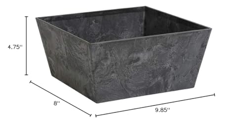 Black 12-Inch Square Planter S363
