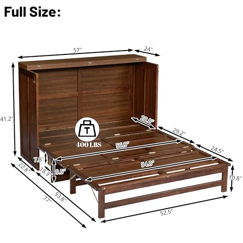 White Queen Murphy Bed with Storage Drawer T9137